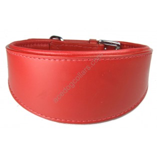  Ace Traditional Leather Dog Collar: Red Red 